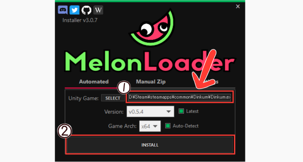 MelonLoaderのインストール方法